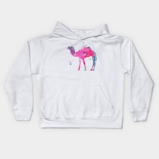 Pink Camel Watercolor Painting Kids Hoodie